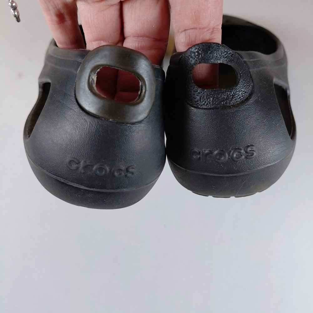 Crocs Kadee Ballet Flats Mary Jane Women's 8 Closed Toe Slingback Black EUC - Picture 2 of 9